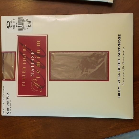 3 Pair Pantyhose Vintage Matisse Fuller Figure 3X Nude Ivory Black NIB - Picture 2 of 15